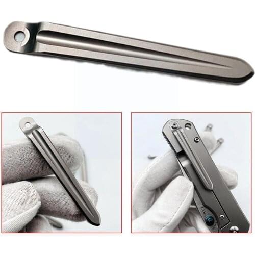 1 PC Integrated Titanium Alloy Back Clip DIY Folding Parts Accessories Knife Knife Clip Clip Pocket Tool C4K0