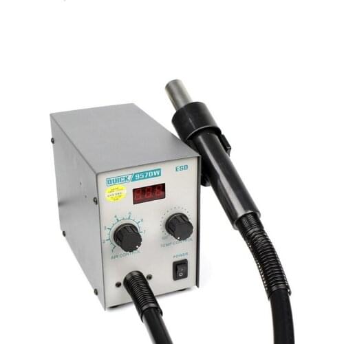 1 Hot Air Gun Desoldering Station 957DW + LED Display Adjustable Hot Air Gun with Spiral Wind 580W SMD Rework Station LK