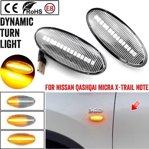 For Nissan X-trail T31 Qashqai J10 Cube Juke Leaf Micra Micra K13 Note E11 Car Side Marker Light Dynamic LED Turn Signal Lamp