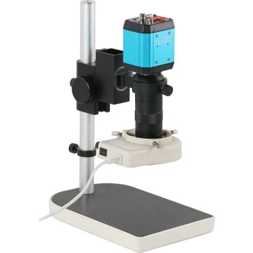 3 in1 HD Camera 2MP VGA USB CVBS Outputs Digital Indistrial Microscope+100X C-mount Zoom Lens+56 LED Ring Light+Stand Holder