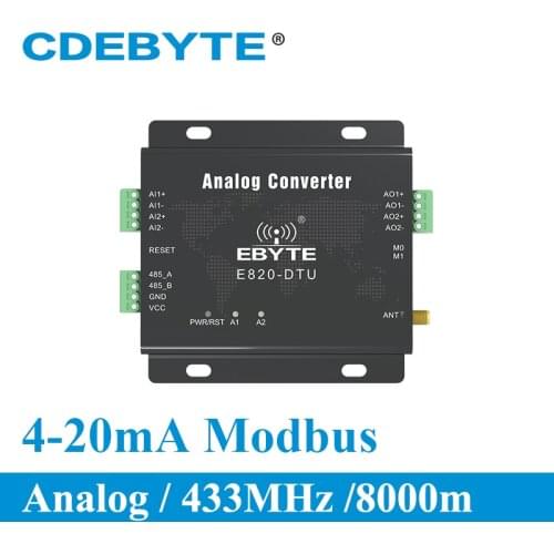 433MHz Modbus Analog Acquisition 2 Channel Wireless Transceiver 1W RS485 Interface 433 mhz RF Module E820-DTU(2I2-433L)