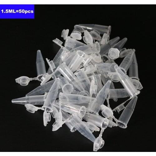 50 Pieces of Transparent Mini Plastic Test Tube Centrifuge 1.5ML Management Unit for Laboratory Sample Containers School