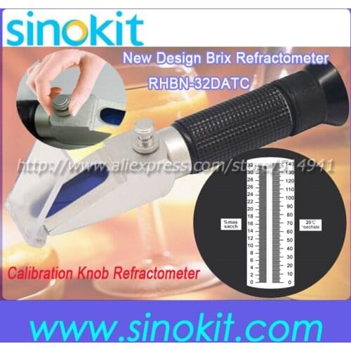 Free Shipping 2 SCALE Oe and Brix with Calibration knob refractometer RHBN-32DATC