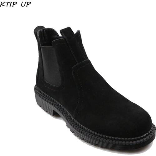Autumn Winter Black Chelsea Boots Designer Winter Shoes Men Warm Retro Classic Casual Boots Men Fashion New Winter Boots