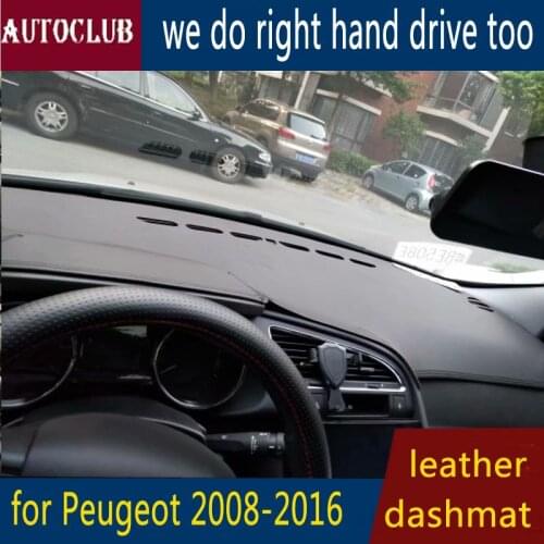 For Peugeot 3008 5008 2008-2015 Leather Dashmat Dashboard Cover Car Pad Dash Mat SunShade Carpet Cover Car 2009 2010 2011 2012