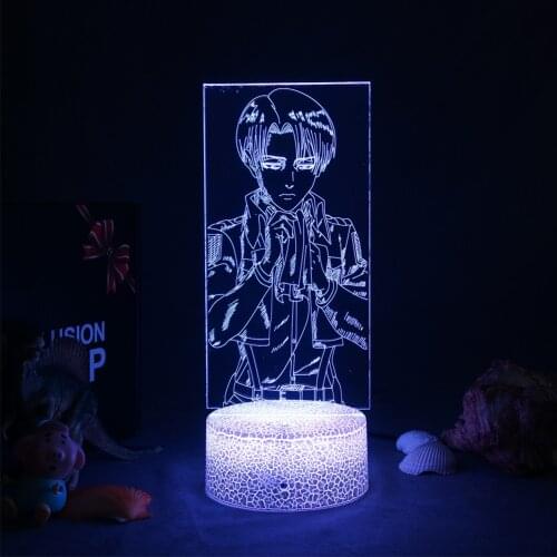 Anime Figure light Attack on titan 3DLamp Desk Lamp Levi ackerman Led Panel Lights Gift For Boyfriend Manga Room Decor USB Light