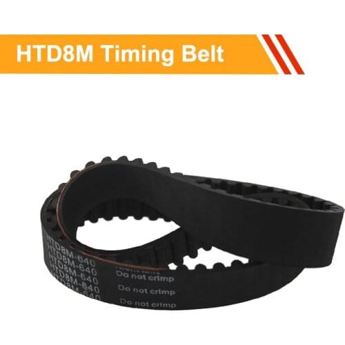 HTD8M Timing Belt 8M-592/600/608/616/624/632/640/648/656/664/672mm Thoothed Belt For 8M Timing Pulleys