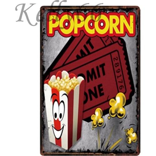 [ Kelly66 ] Fresh Popcorn Buttery Metal Sign Tin Poster Home Decor Bar Wall Art Painting 20*30 CM Size y-1923