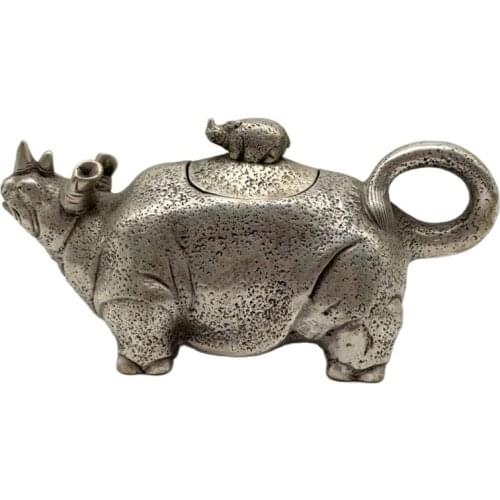 Chinese Old Tibet Silver Carving Pot