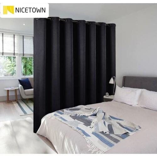 NICETOWN 1PC Room Divider Curtain Block Out Total Privacy Ready Made for Cafe Office Hotel Fitting Room Light Curtain