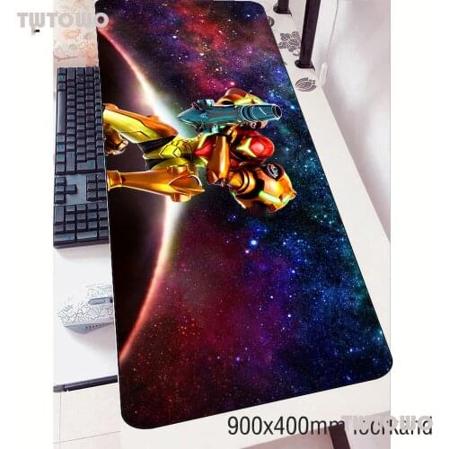 Metroid Padmouse 900x400x2mm Gaming Mousepad Game Gorgeous Mouse Pad Gamer Computer Desk Aestheticism Mat Notbook Mousemat Pc
