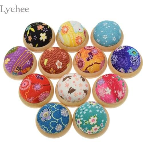 Lychee Floral Printed Needle Pin Cushion DIY Handcraft Tool Stitch Sewing Needlework Accessory