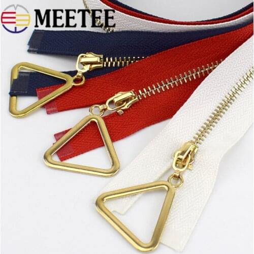 2pcs 3# 5# Metal Zippers Open-End Auto Lock Gold Zipper DIY Bags Purse Garment Decor Zip Sewing Accessories ZA043