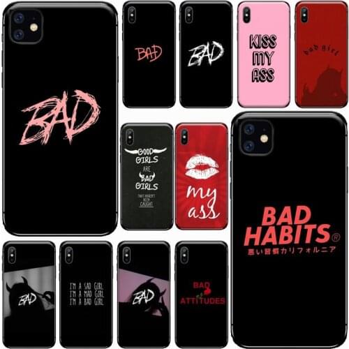 Bad girl bitch Bling Cute Phone Case for iPhone 11 12 pro XS MAX 8 7 6 6S Plus X 5S SE 2020 XR