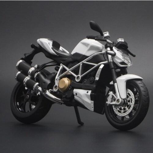 1: 12 Battle Eagle Ducati Simulation Alloy Motorcycle Model Childrens Toy Car With Sound And Light Boys Birthday Gift White