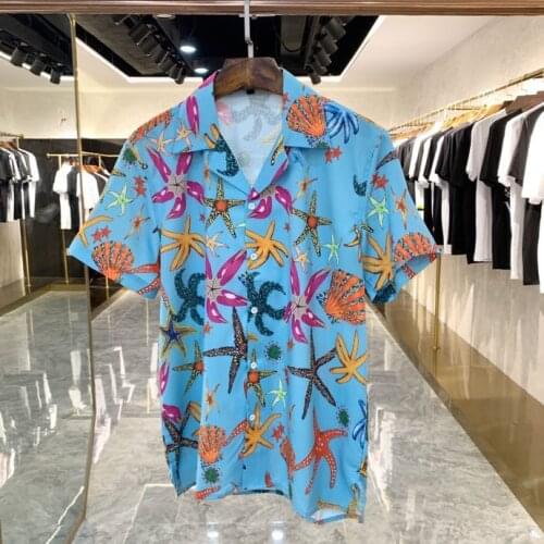 IK0476 Fashion Mens Shirts 2021 Runway Luxury famous Brand European Design party style Mens Clothing