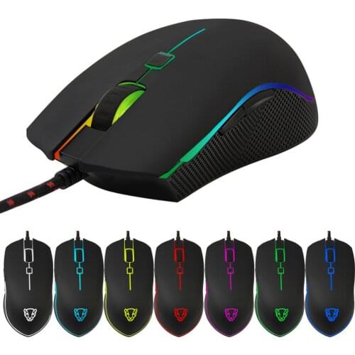 Motospeed V40 Programmable 4000 DPI Breathe LED Gaming Gamer Mouse USB Computer Laptop PC Wried Optical Mause Backlit For PC