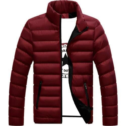 Men Winter Warm Coat Stand Collar light Outerwear Jacket Fashion Male Zip Up Outerwear Jacket Overcoat