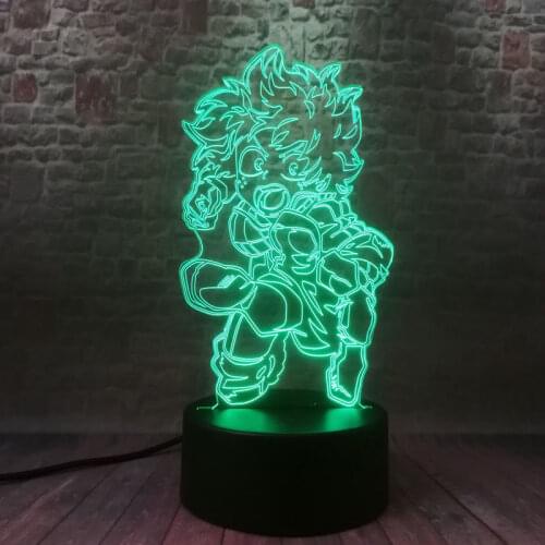 My Hero Academia Anime Figure 3D Illusion LED NightLight Colorful Change Light Desk Light boku no hero academia Figure Toys