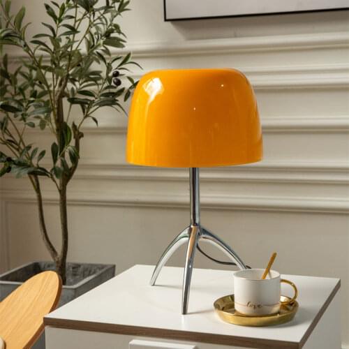 Modern Copper Glass Table Lamp Study Bedside Lamp Reading Lamp LED Table Lamp Bedside Lamp Stained Glass Lamp Cute Desk Decor