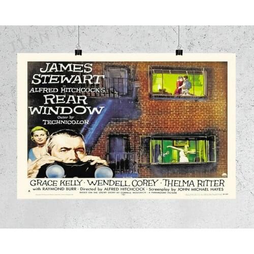 NJ499 REAR WINDOW Movie 1954 Alfred Hitchcock Psycho 01 Wall Sticker Silk Poster Art Home Decoration