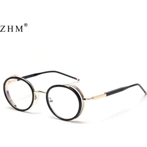 New anti-blue computer glasses oval retro male metal high quality designer female round frame optical round frame glasses