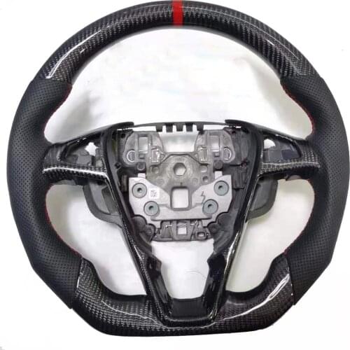 Cuatomized Carbon Fiber Steering Wheel Perforated Leather for Ford Fusion Mendeo 2013-2020 Edge 2015-2020