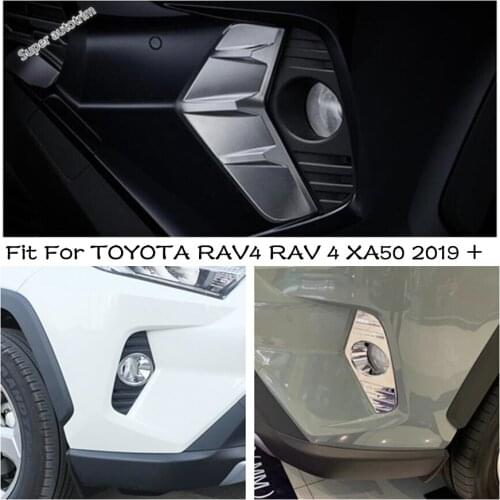 Front Fog Lights Foglight Lamps Chrome Trim Cover Fit For TOYOTA RAV4 RAV 4 XA50 2019 - 2021 Protection Exterior Accessories