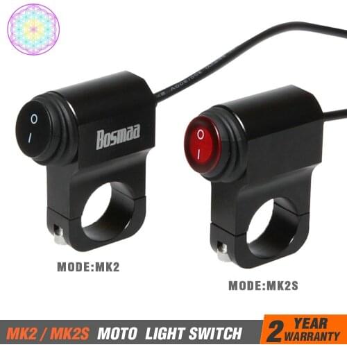 1Pcs Controls Motorcycle ON/OFF Headlight Switch 7/8" 22mm LED Fog Spot Light DC 12V Waterproof Aluminum Alloy Switch