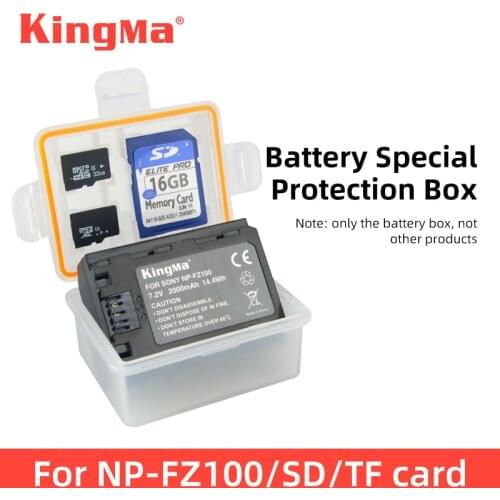 KingMa 10PCS Battery Plastic Holder Case Battery Storage Box For Sony NP-FZ100 Battery ILCE-9 A7R4 A7M4 A7RM4 A7M3 A9 A73 7RM3