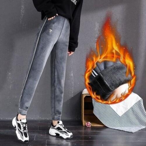 Plus Velvet Thick Gold Velvet Sports Pants Womens Autumn and Winter Warm Harem Pants Loose Casual Pants Guard Pants Long Pants