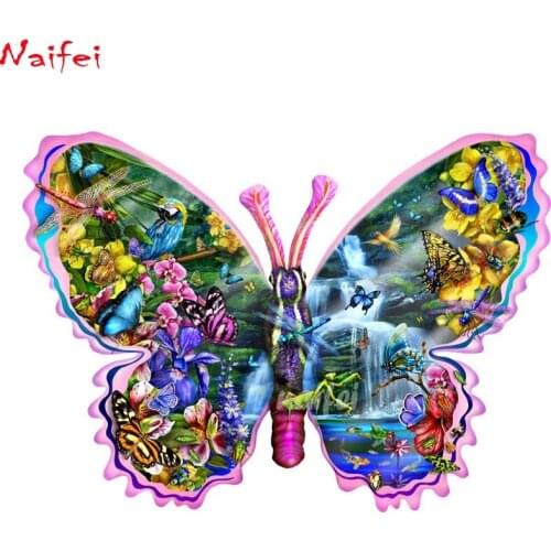 Full square round diamond painting Butterfly Waterfall 5D DIY diamond embroidery fantasy art Cross Stitch Mosaic Home Decor Gift