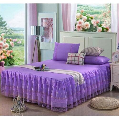 Bed skirt Bedcover Fashion flowers colourful Fitted Sheet Cover pillow case Bedspread Bedroom Home Textile Skirt Bedspread #sw