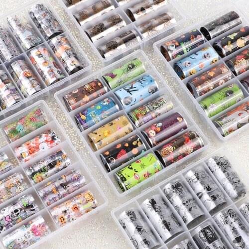 Christmas Halloween nail stickers Nail Transfer Foils Decorations DIY idea nail Art Transfer Sticker Decals Nail Accessories