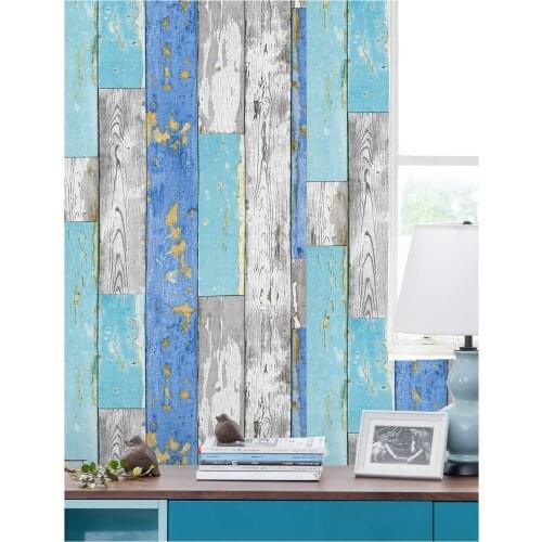 Self Adhesive Wall Paper Design for Walls Bathroom Bedroom Home Decoration Peel and Stick Wood Plank Wallpaper Vinyl