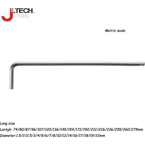 Jetech hex ball end drivers 22mm 19mm 18mm 17mm 16mm 14mm 12mm 10mm 8mm 7mm 6mm 5mm 4mm to 1.5mm long allen hex key wrench
