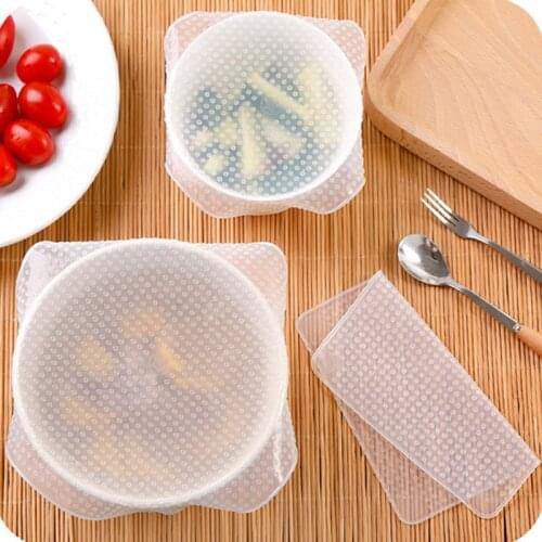 Silicone Food Grade Keeping Food Hygienic Wrap Reusable High Stretch Silicone Food Wraps Seal Vacuum Cover Stretch Lid Container