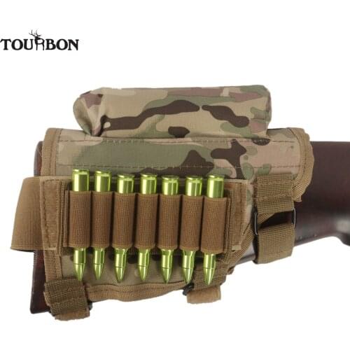Tourbon Universal Cheek Rest Riser Gun Buttstock Rifle Cartridges Ammo Holder Pouch for Shooting Hunting Gun Accessorries