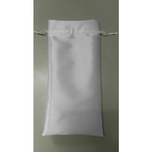 High quality 500pcs Ivory satin drawstring bag embroidery logo size 9.5*12cm jewelry bag wholesale free shipping by ePacket