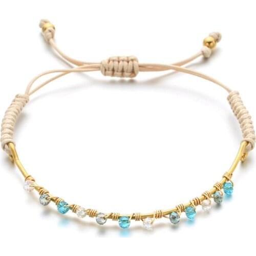 ZMZY Bohemian Cute Bead Bracelets for Women Luxury Pearl Stone Glass Beads Summer Colorful Rope Bangle Jewelry Boho New