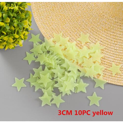 10pcs/package 3/3.8/4.6CM Glow In The Dark 3D Stars Snowflake Wall Stickers Children Bedroom Home Decoration Stickers