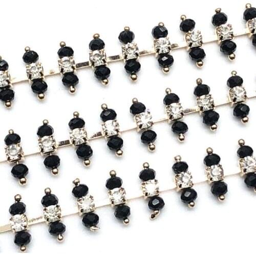 10Yards Crystal Rhinestone Tape Applicator Ribbon With Rhinestones Sew On Black Sewing
