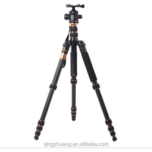 15 years Manufacturer Q666C Carbon Fiber Tripods & Monopods DSLR Digital DV Camera Portable Photo stand carry bag & Ball head
