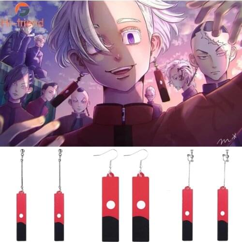 20pcs Tokyo Revengers Izana Kurokawa Earrings Acrylic Anime Cosplay Props Hanafuda Drop Earrings for Women Jewelry Accessories