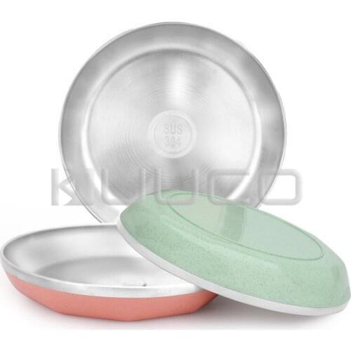 3 PCS/LOT stainless steel dinner plates/Round plates/Reusable Metal plates for Dinner/Camping/BBQ/Traveling/Outdoor Events etc