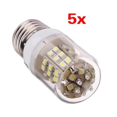 5PCS E27 Pure White 48 SMD 3528 LED 3W Energy Saving Spot Light Lamp Bulb 220V warm white corn led e27 110v corn light trpe