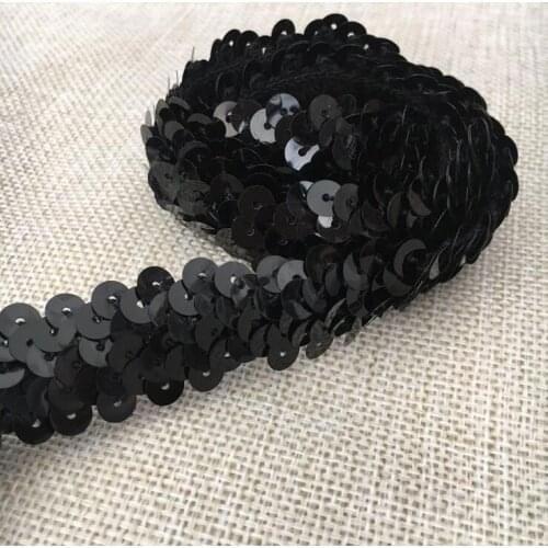 5 Yards/lot 2cm Width Handmade DIY Clothing Accessories Elastic Lace Trim Sequined Stage Costumes Dance Decoration