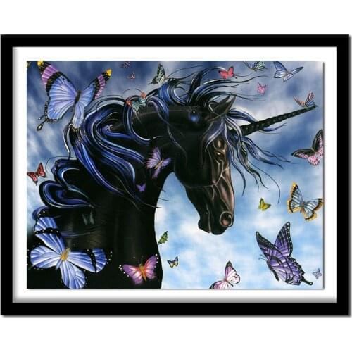 5D Diy full Square drill diamond painting Cross Stitch Butterfly & unicorn diamond embroidery home decor gift