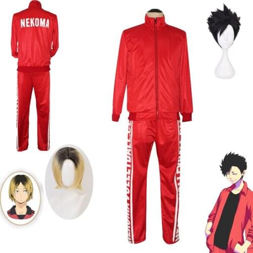 Anime Haikyuu Cosplay Costume NEKOMA High School Volleyball Team Unisex Jacket Coat With Pants Training Suit Sportswear Uniform
