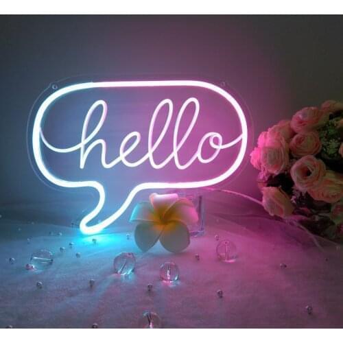 Home decoration Hello neon light LED sign wall decoration birthday party gift